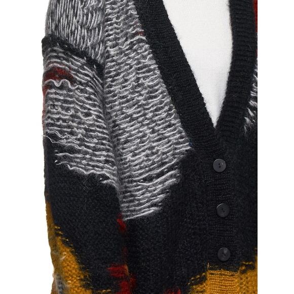 ISABEL BENENATO Distressed Cardigan Multicolor Medium - Picture 6 of 12